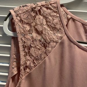Jcrew Light Pink Rose Sleeveless Blouse with Lace Detail